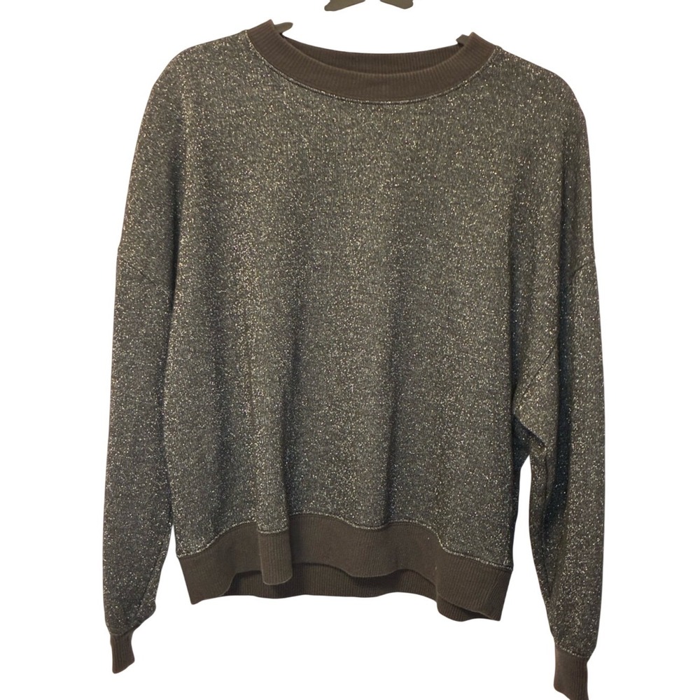 Disco!! GAP Metallic Fleck Crewneck Slouchy Sweatshirt in Charcoal